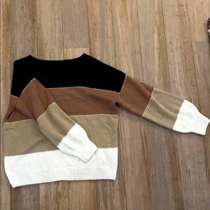 Earthy Colored Striped Sweater